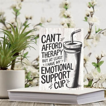 Hilarious I Can't Afford Therapy But At Least I Have My Emotional Support Cup Sign